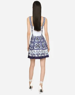Short majolica print dress