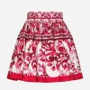 Short Majolica-print poplin skirt