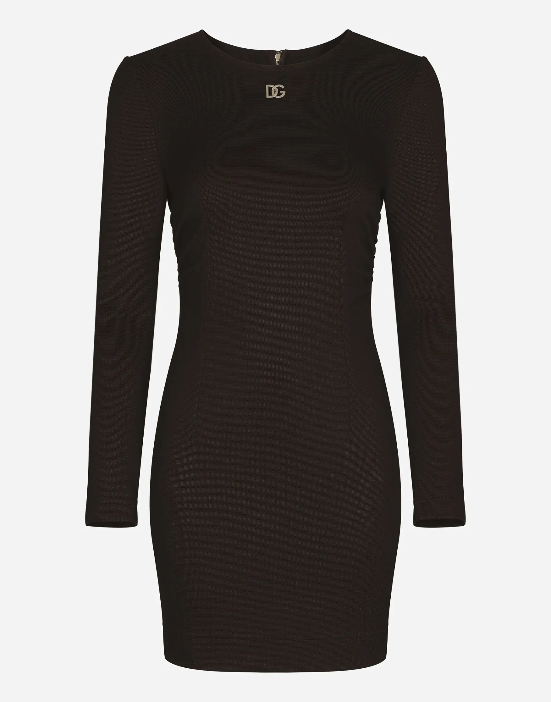 Short Milano rib dress with DG logo