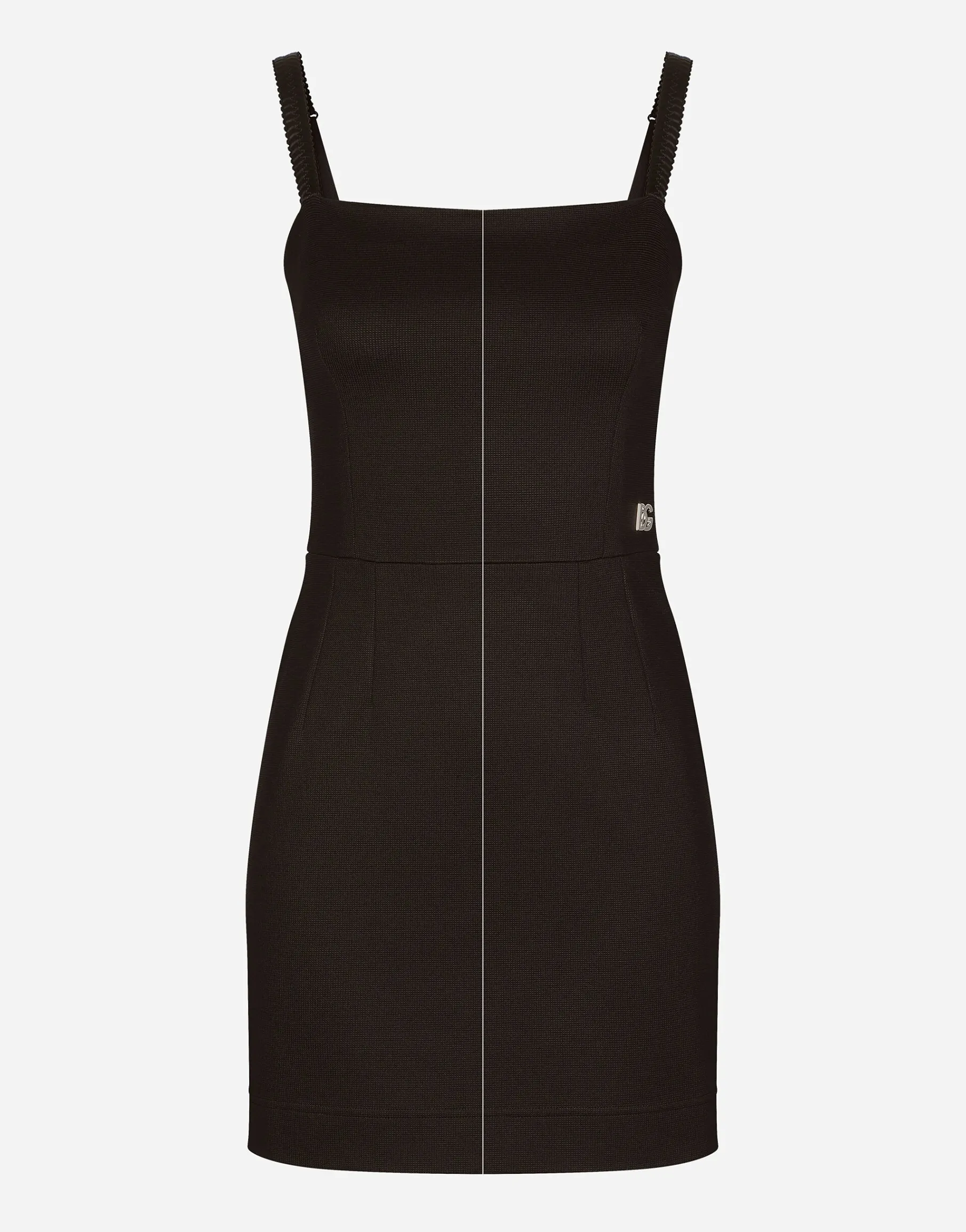 Short Milano rib dress with DG logo