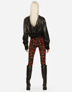 Short nappa leather bomber jacket with Dolce&Gabbana tag