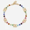 Short necklace with colorful rhinestones and DG logo