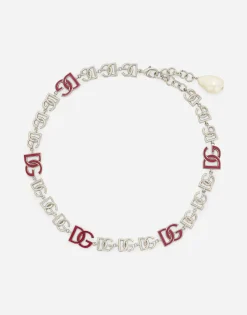 Short necklace with DG multi-logo