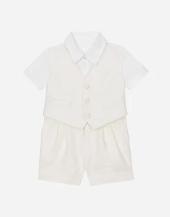 Short onesie with vest detail