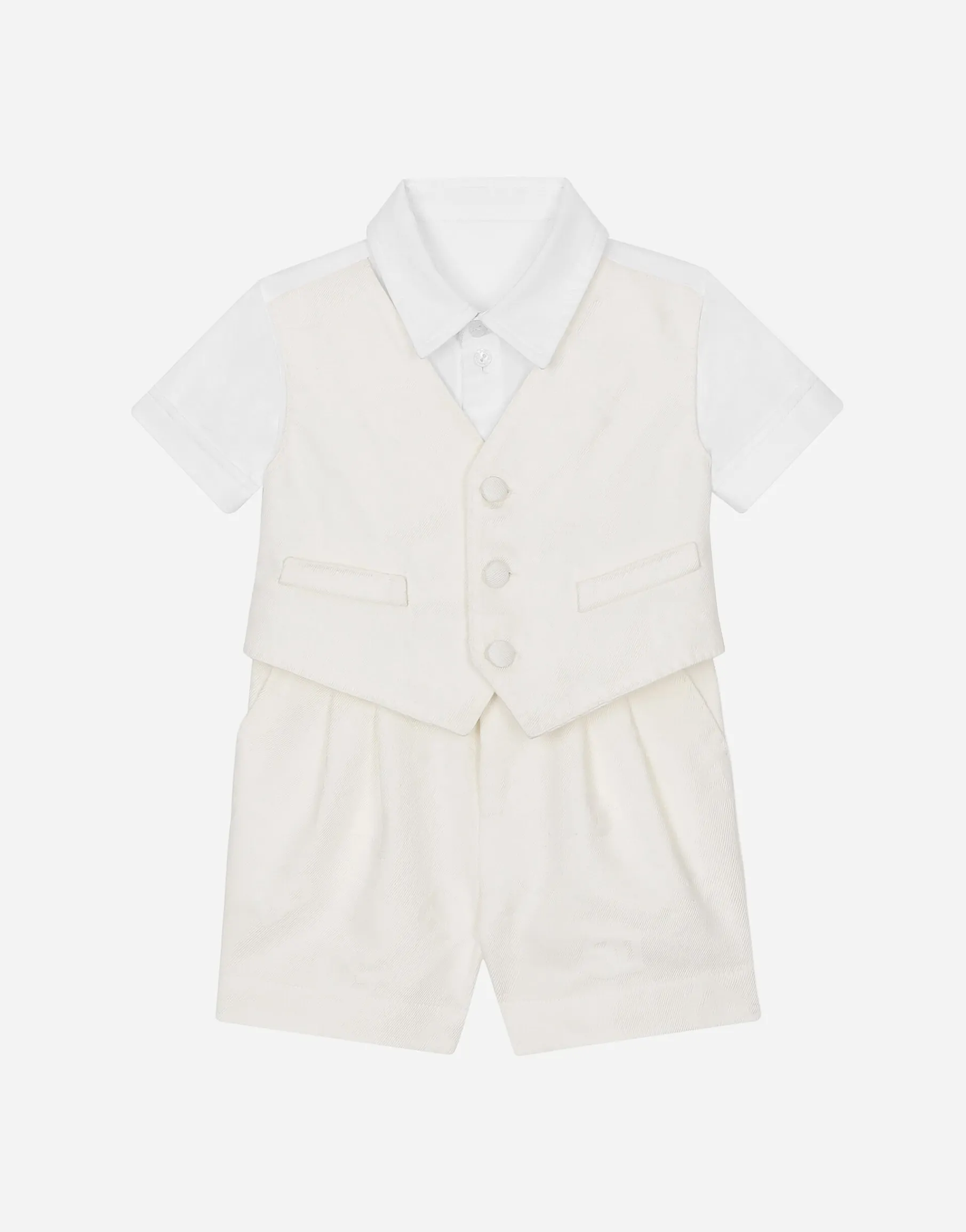 Short onesie with vest detail
