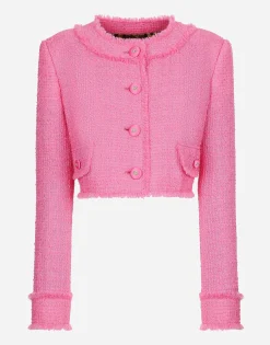 Short raschel tweed jacket