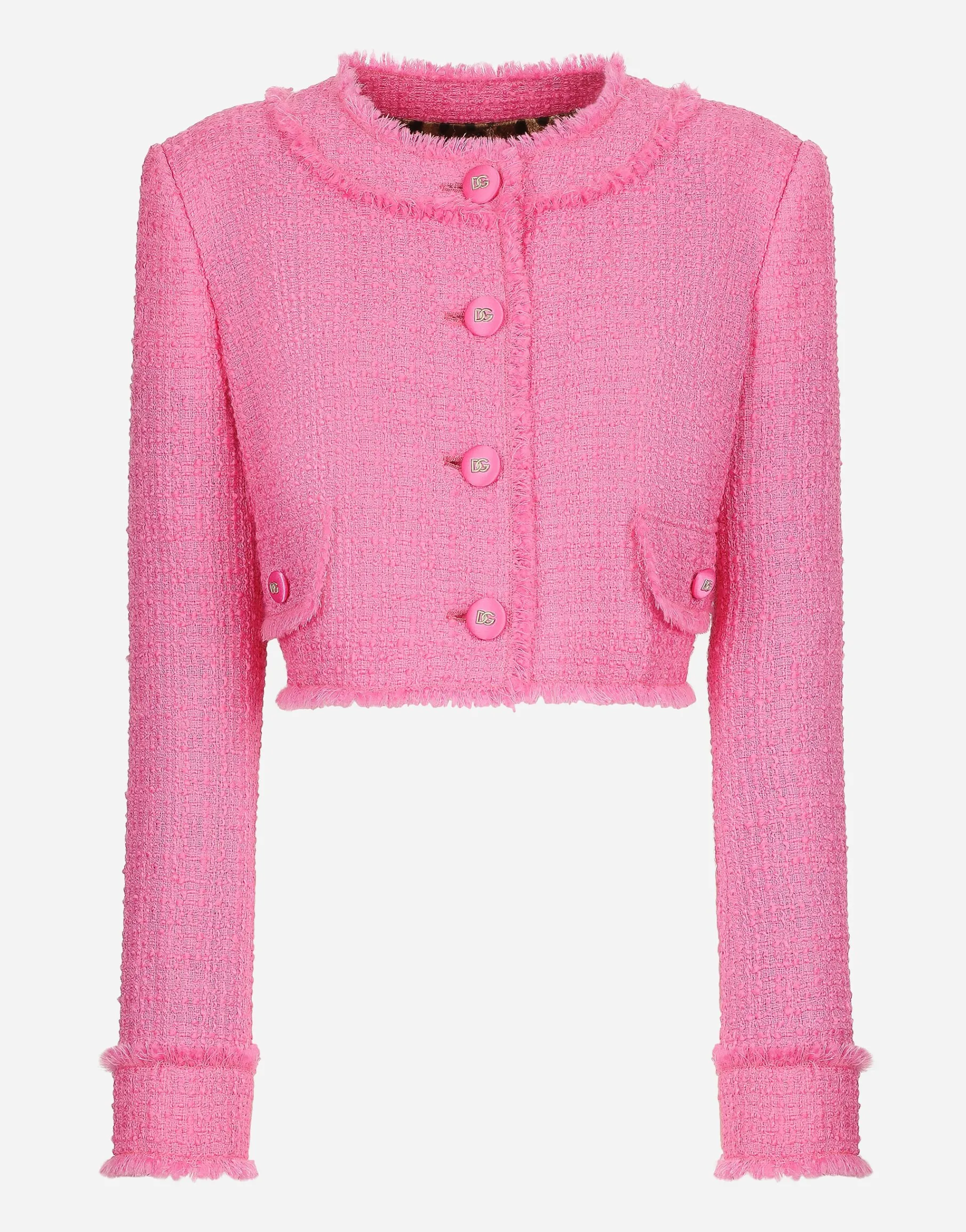 Short raschel tweed jacket