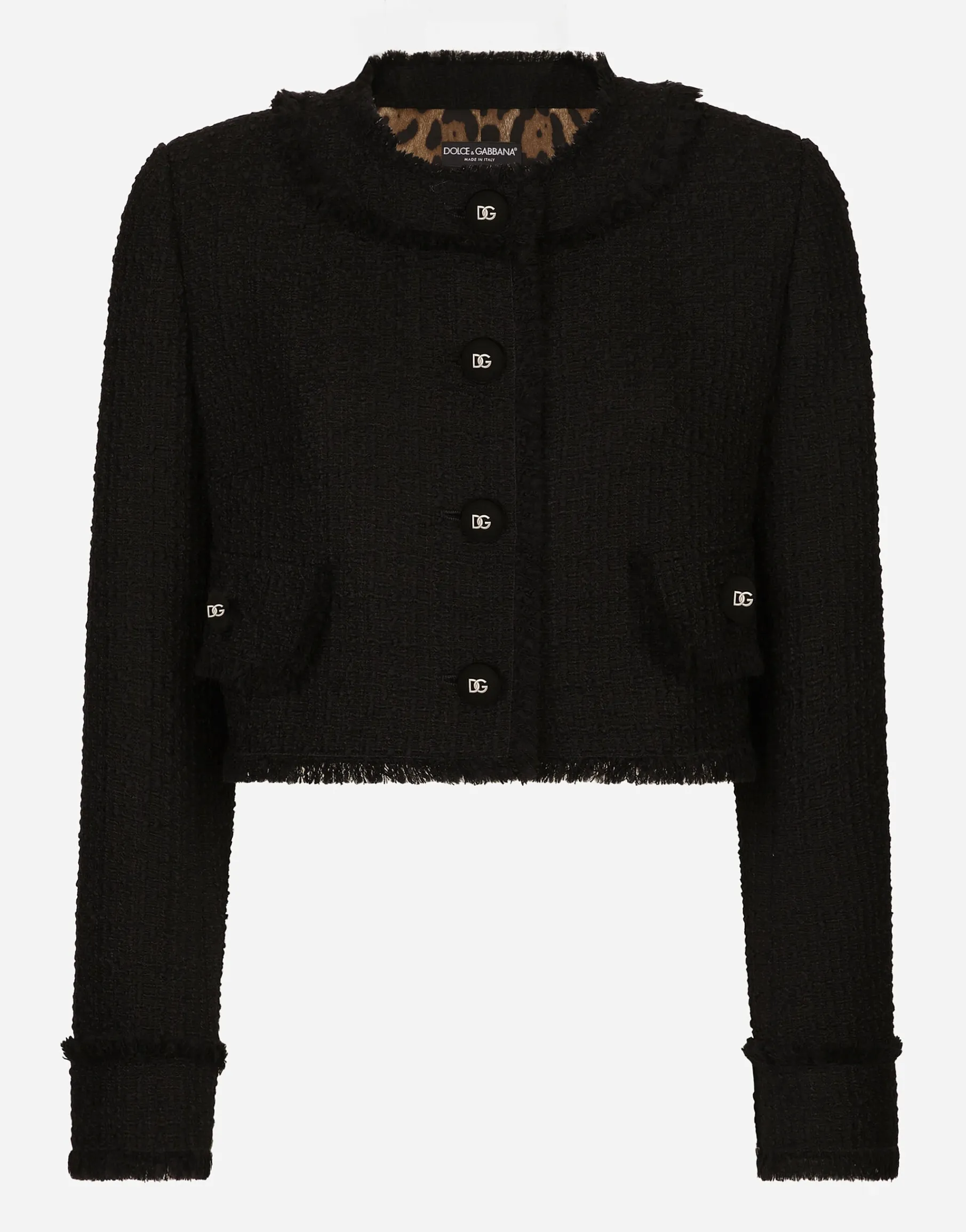 Short raschel tweed jacket