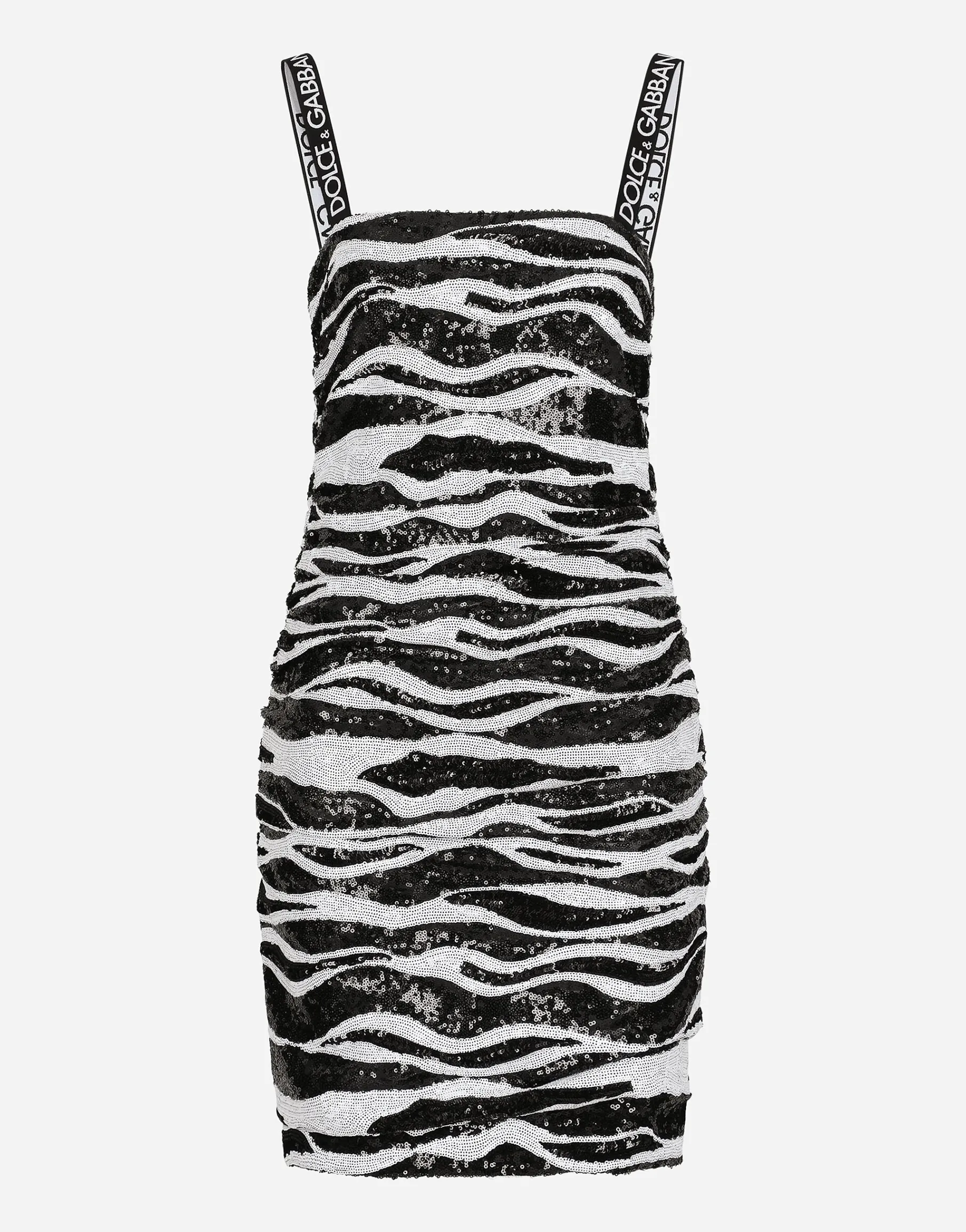 Short sequined dress with draping