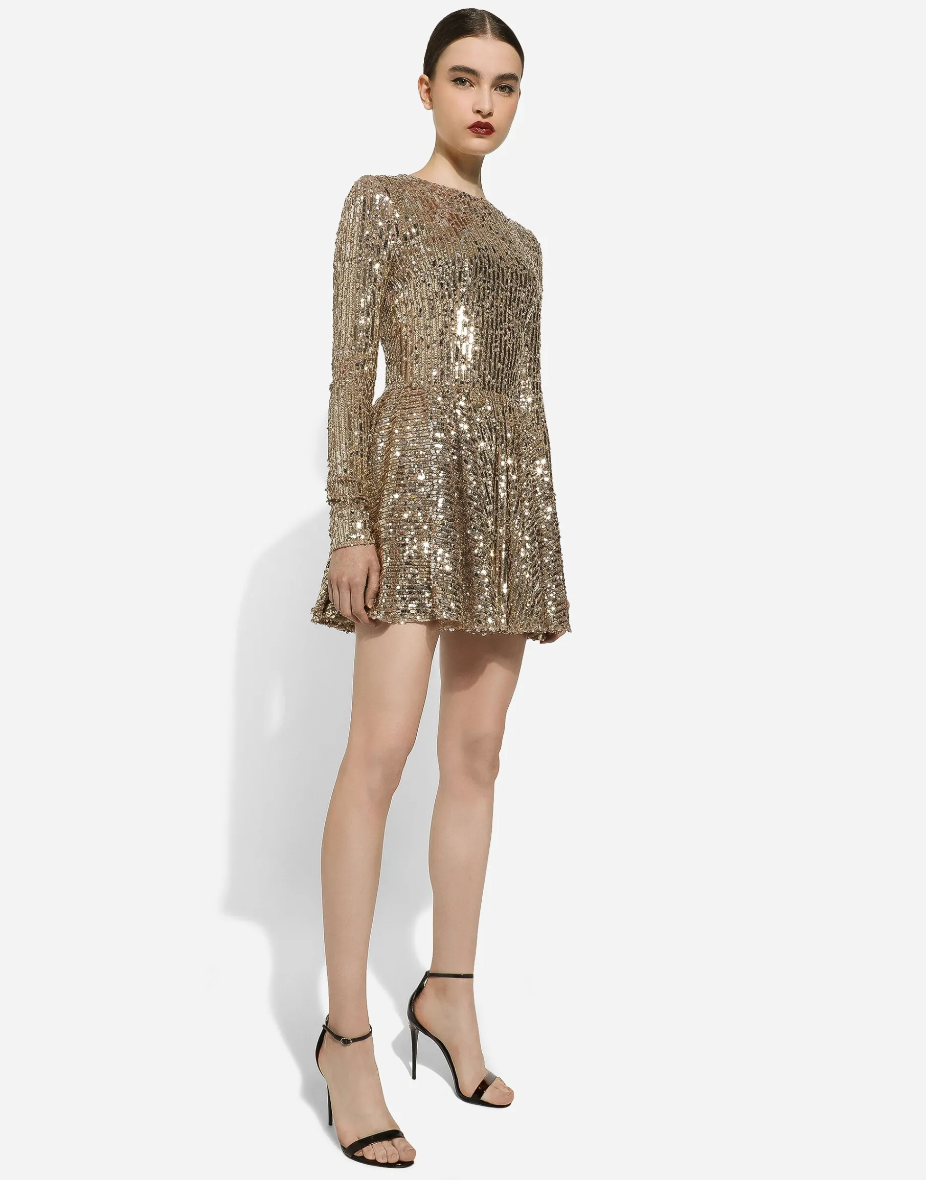 Short sequined dress with circle skirt