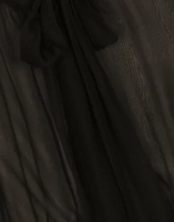 Short silk chiffon pussy-bow blouse