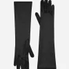 Short silk satin gloves
