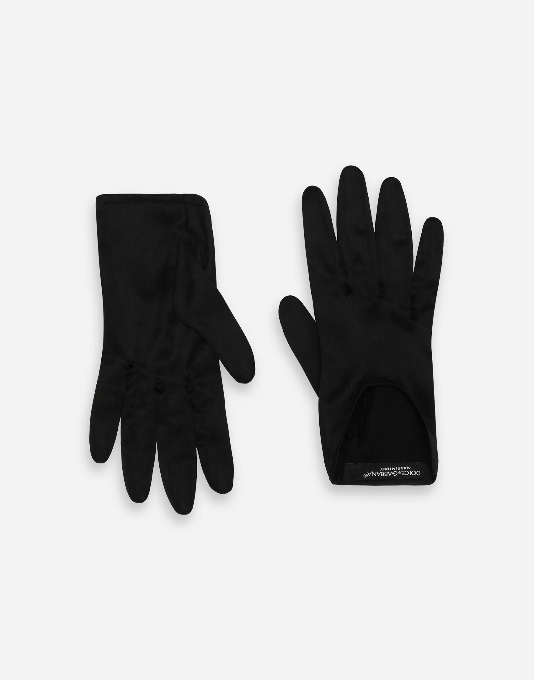 Short silk satin gloves