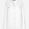 Short single-breasted brocade coat