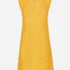 Short sleeveless crochet dress