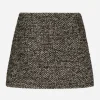 Short speckled tweed skirt