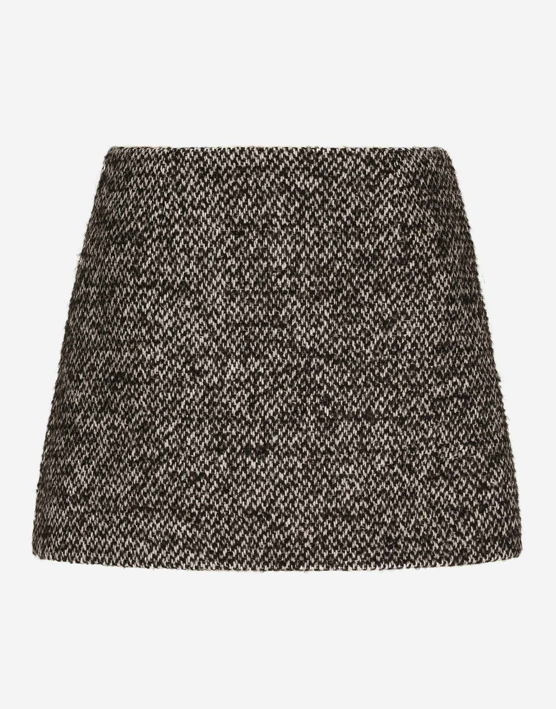 Short speckled tweed skirt