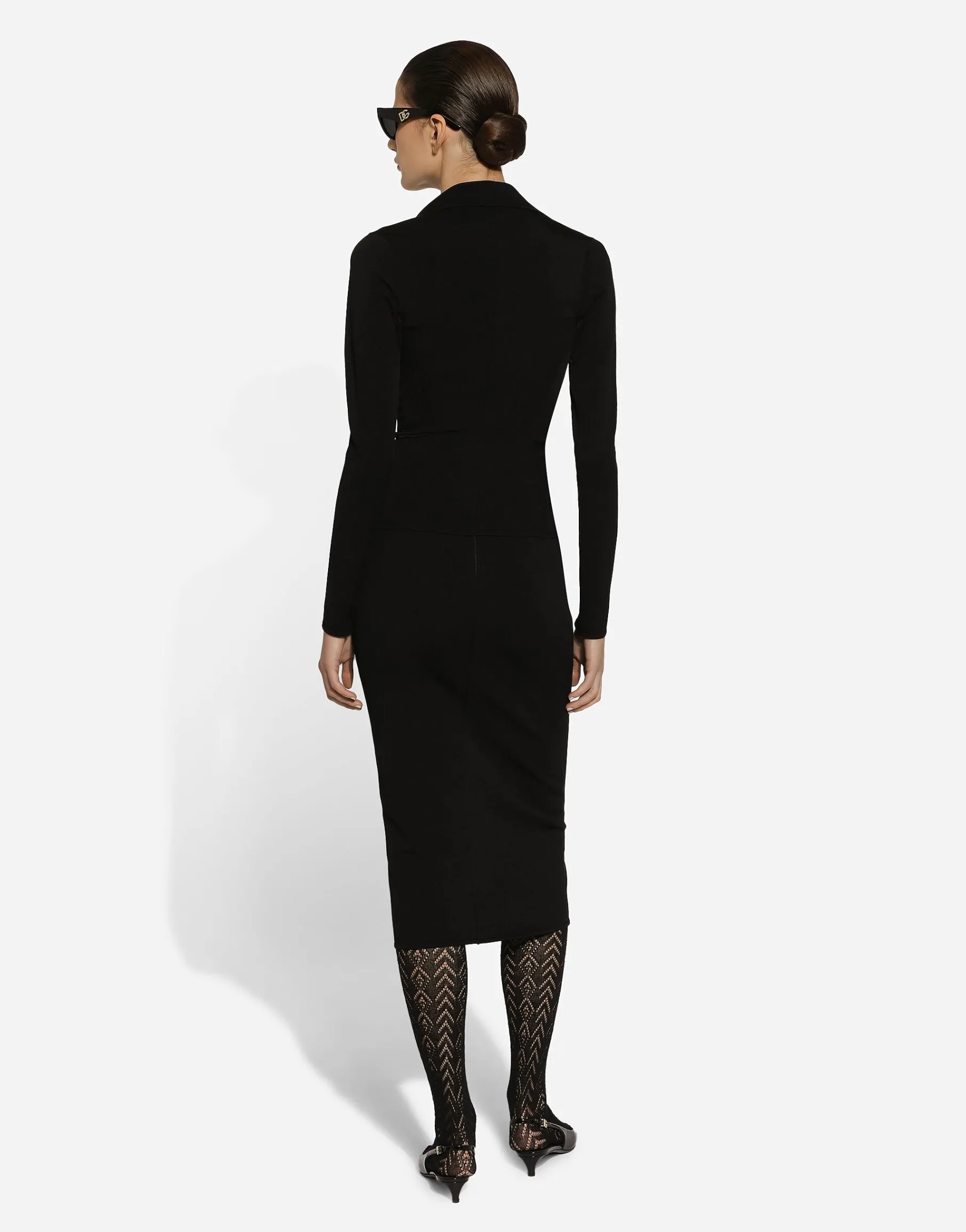 Short stretch viscose knit jacket with DG logo