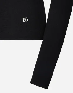 Short stretch viscose knit jacket with DG logo