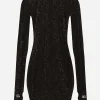 Short tulle dress with all-over DG logo