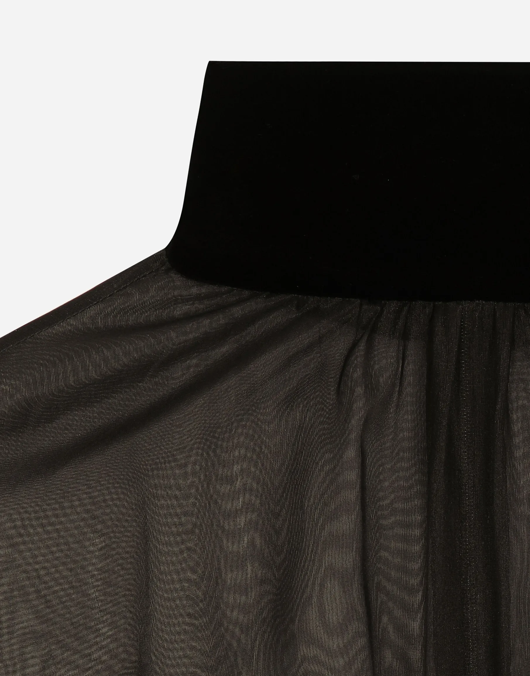Short wool crepe and organza dress