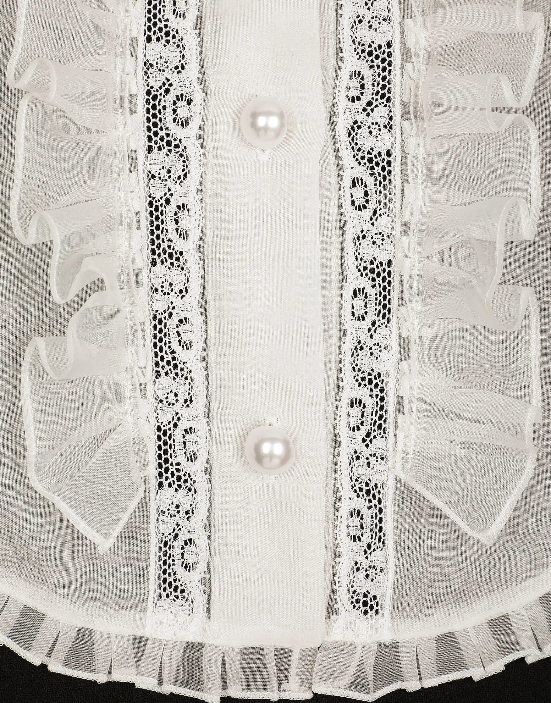 Short wool crepe dress with organza shirt front