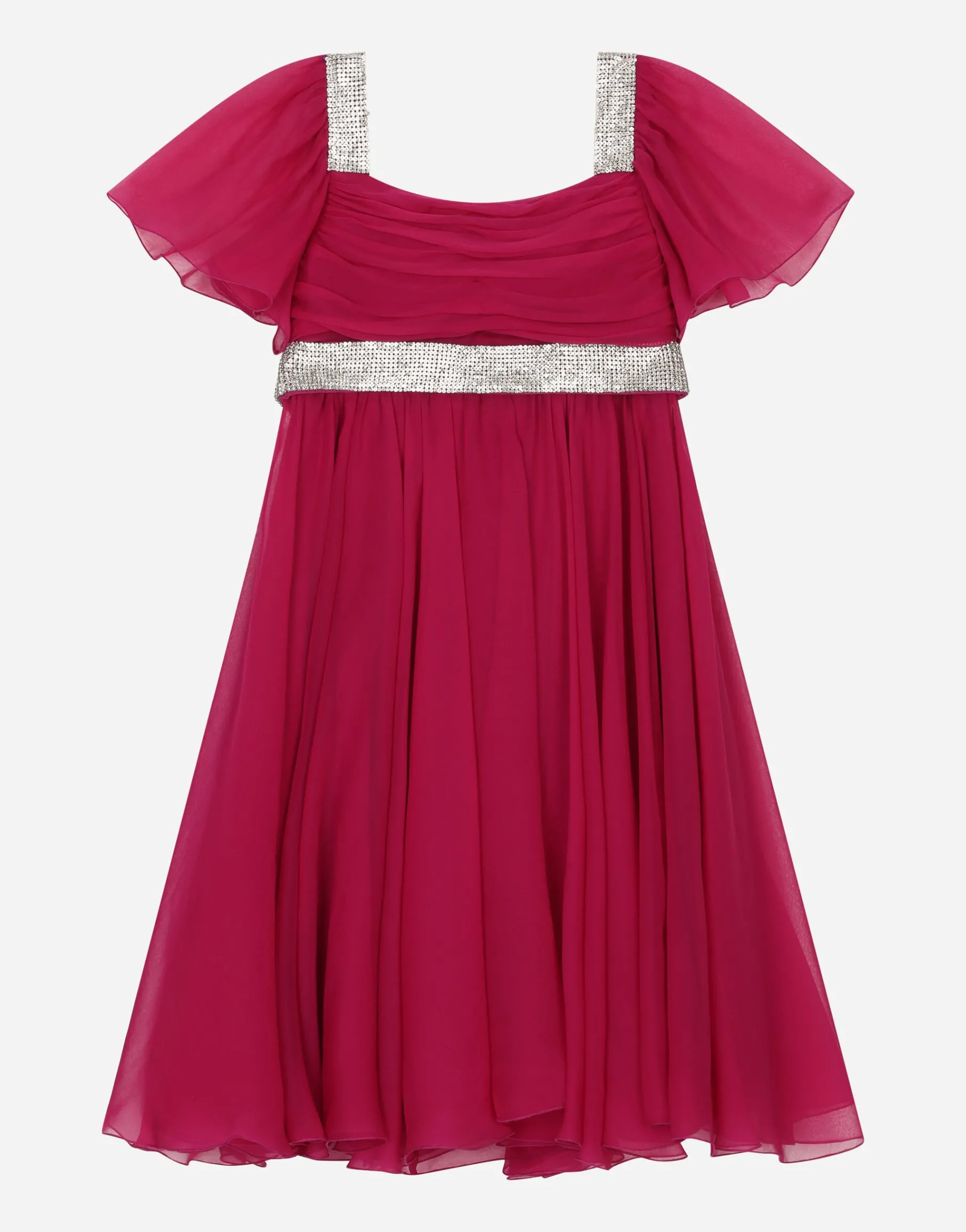 Short-sleeved chiffon dress