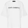 Short-sleeved cotton T-shirt with Dolce&Gabbana lettering