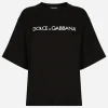 Short-sleeved cotton T-shirt with Dolce&Gabbana lettering