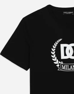Short-sleeved cotton T-shirt with DG print