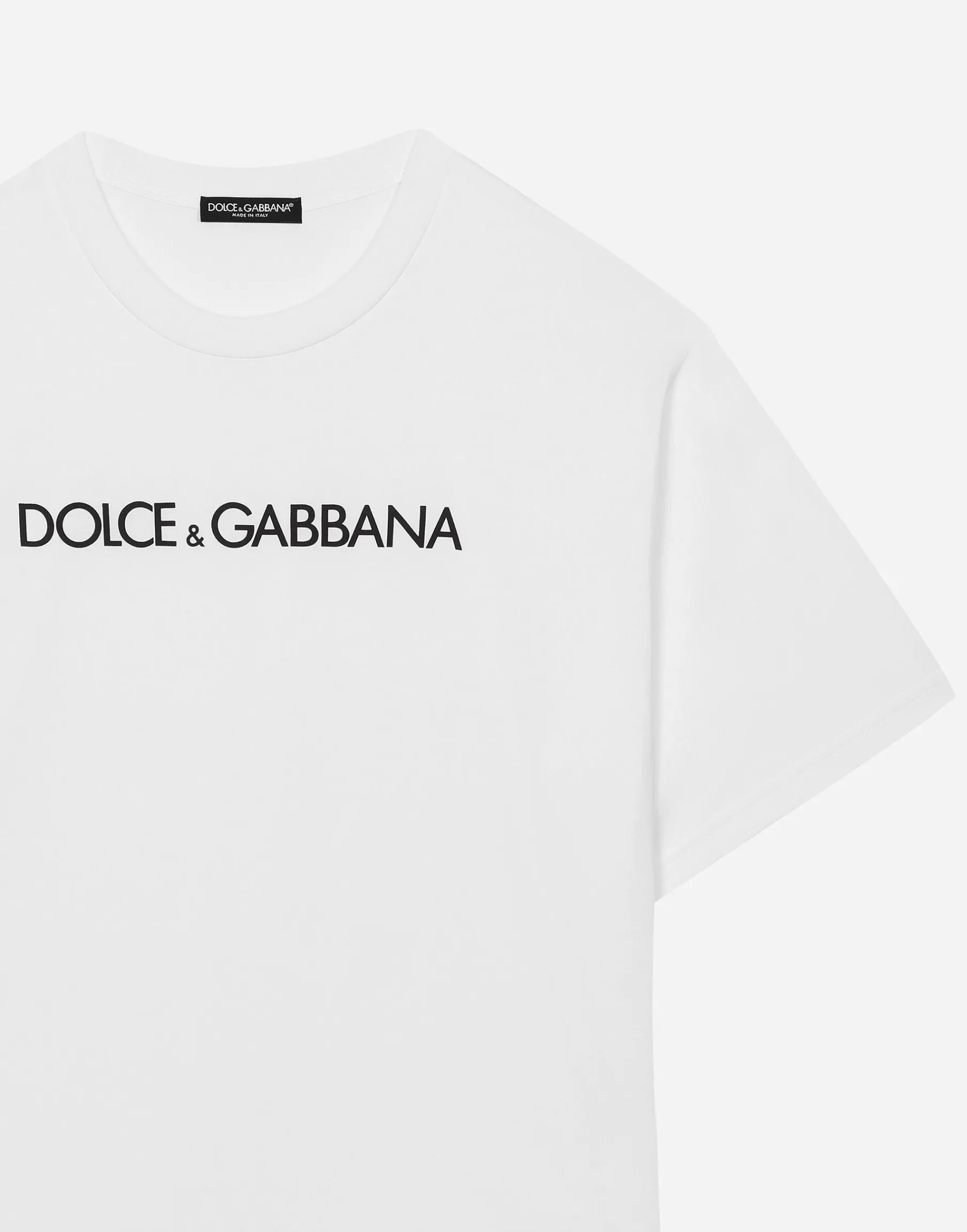 Short-sleeved cotton T-shirt with Dolce&Gabbana lettering