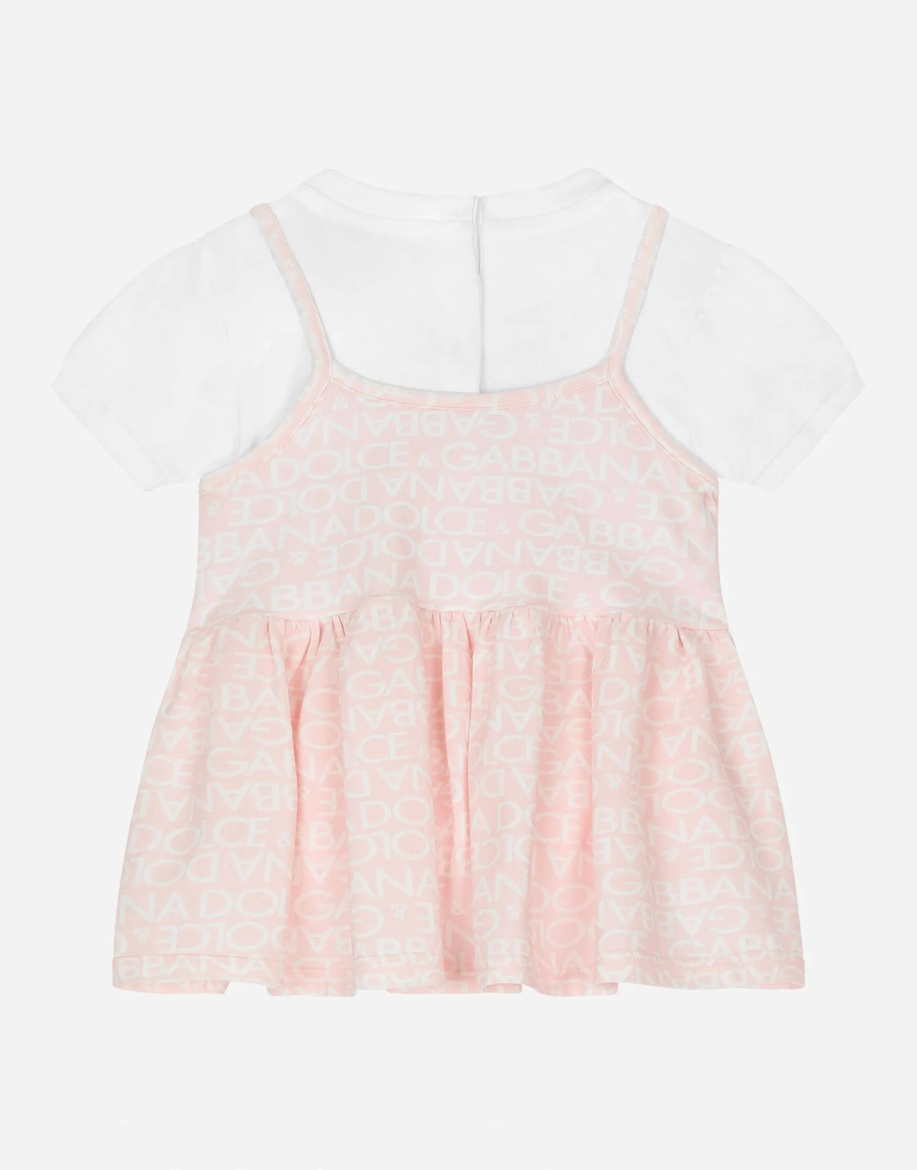 Short-sleeved dress with all-over logo-print
