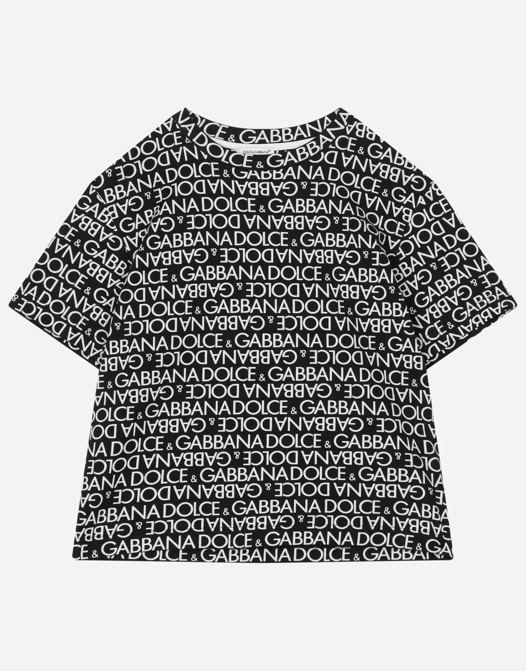 Short-sleeved jersey T-shirt with the all-over logo-print