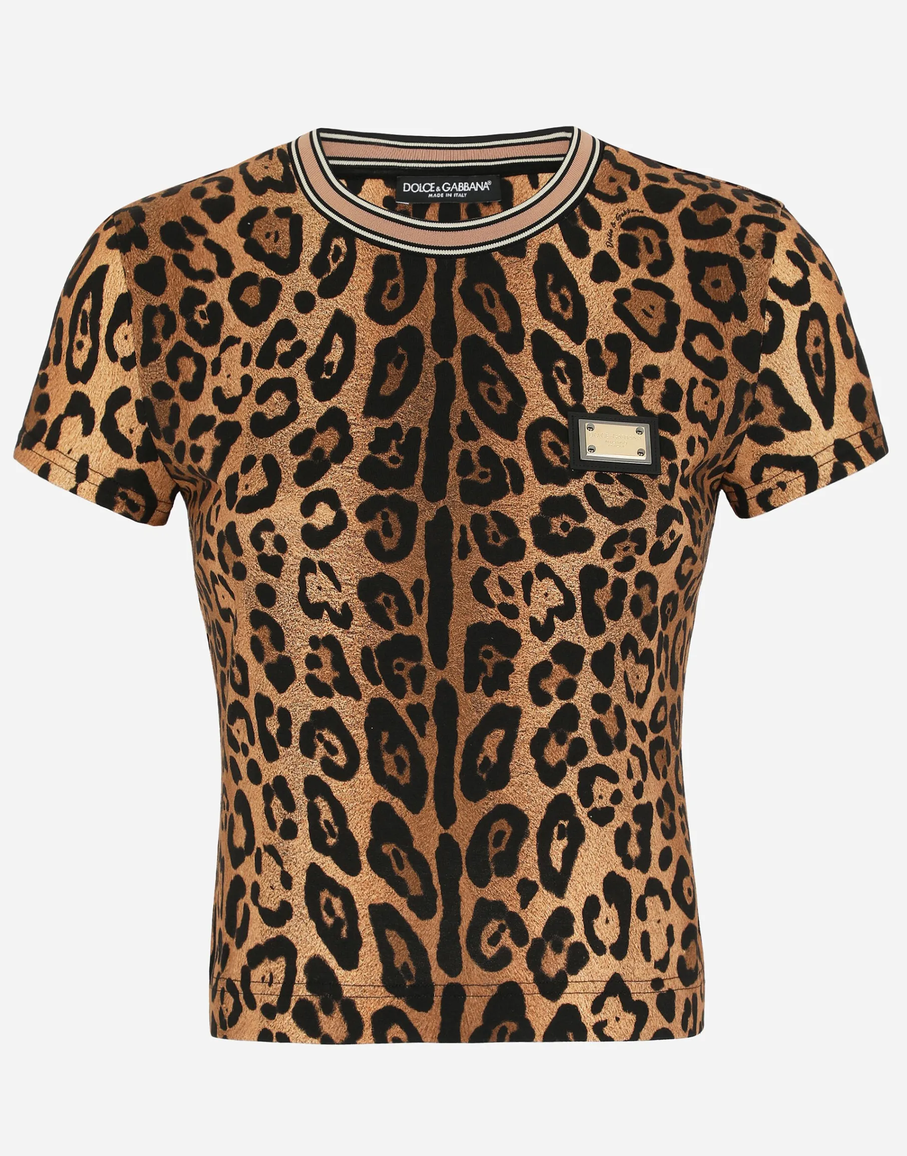 Short-sleeved leopard-print Crespo T-shirt