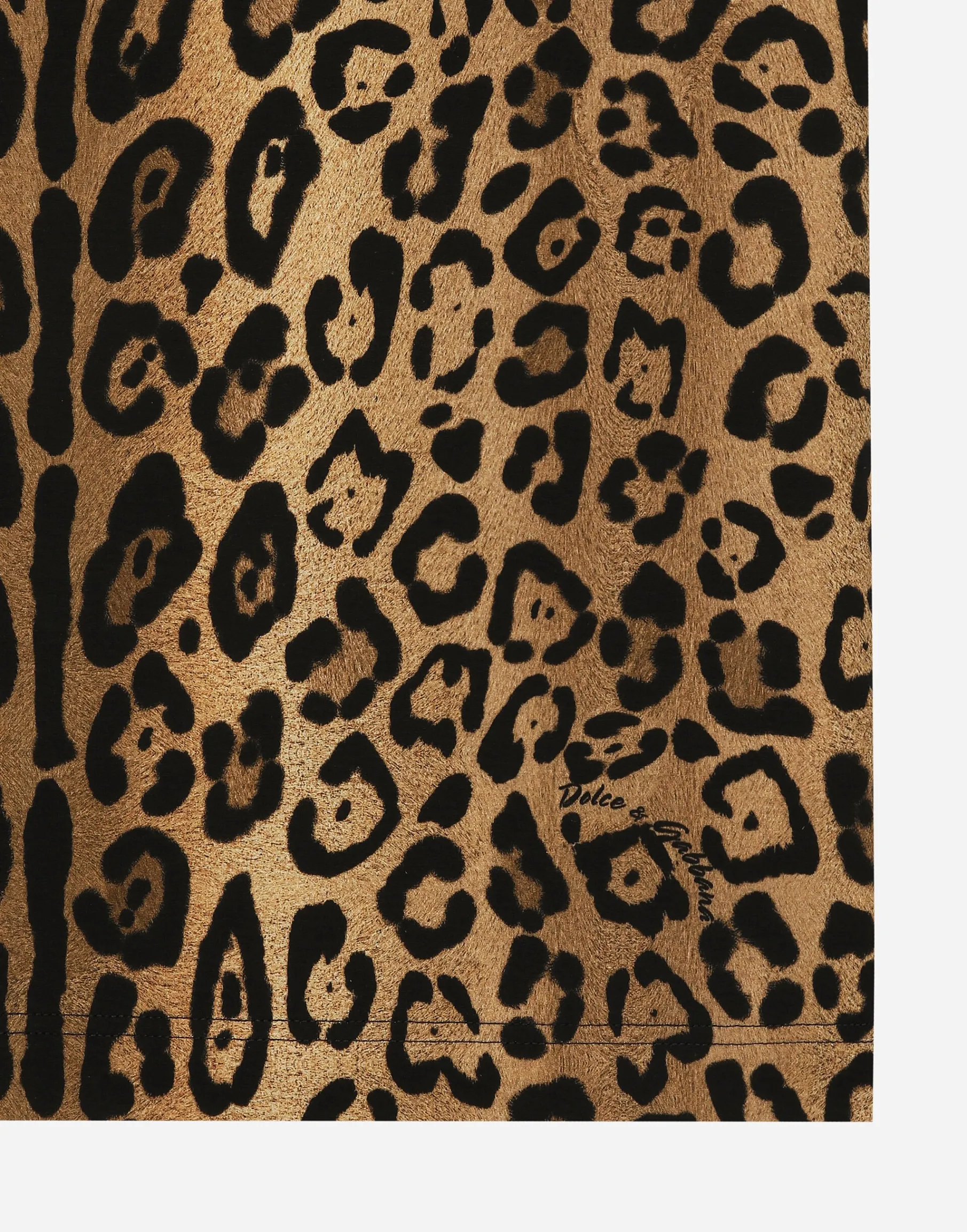 Short-sleeved leopard-print jersey T-shirt