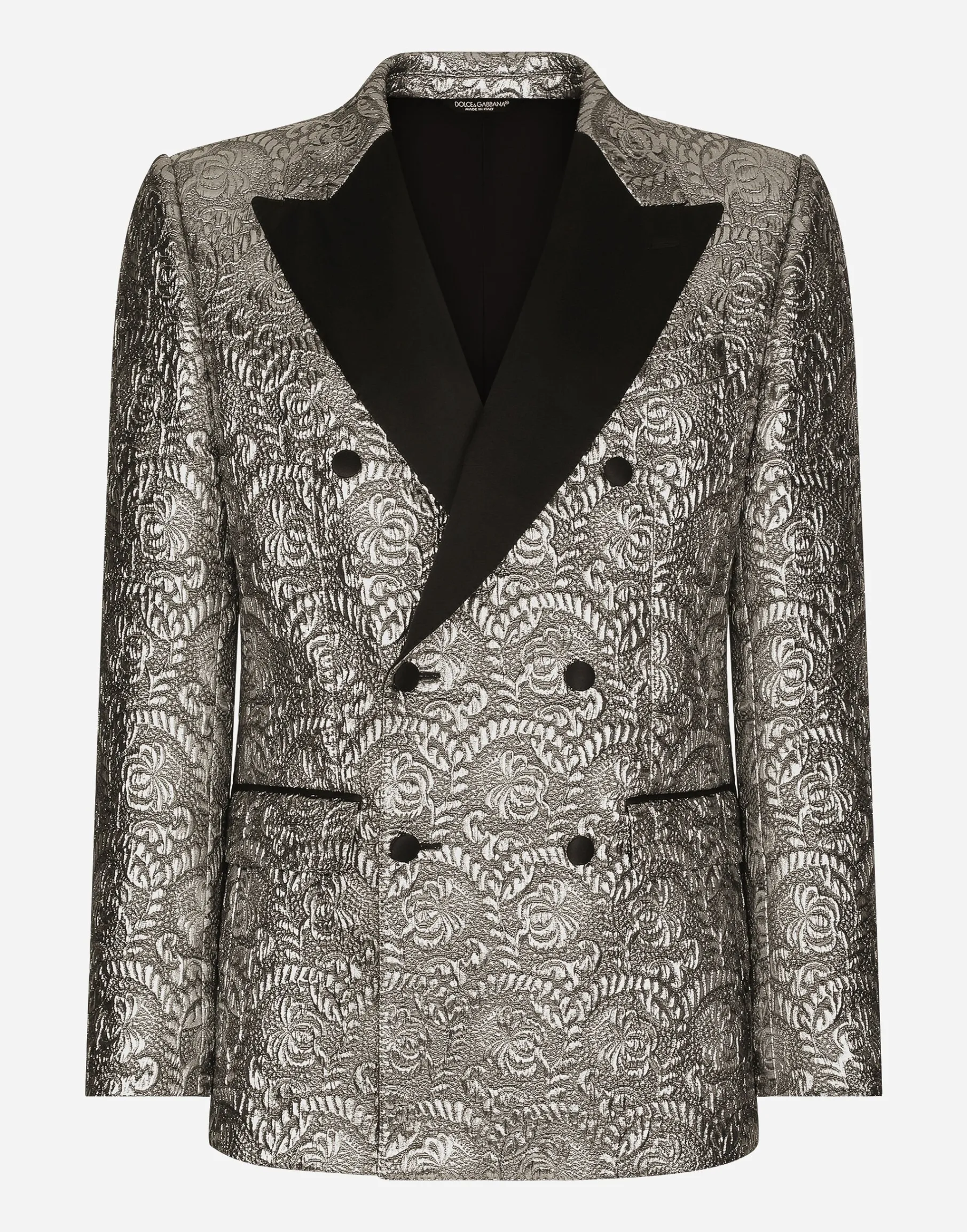 Sicilia double-breasted lamé jacquard tuxedo jacket