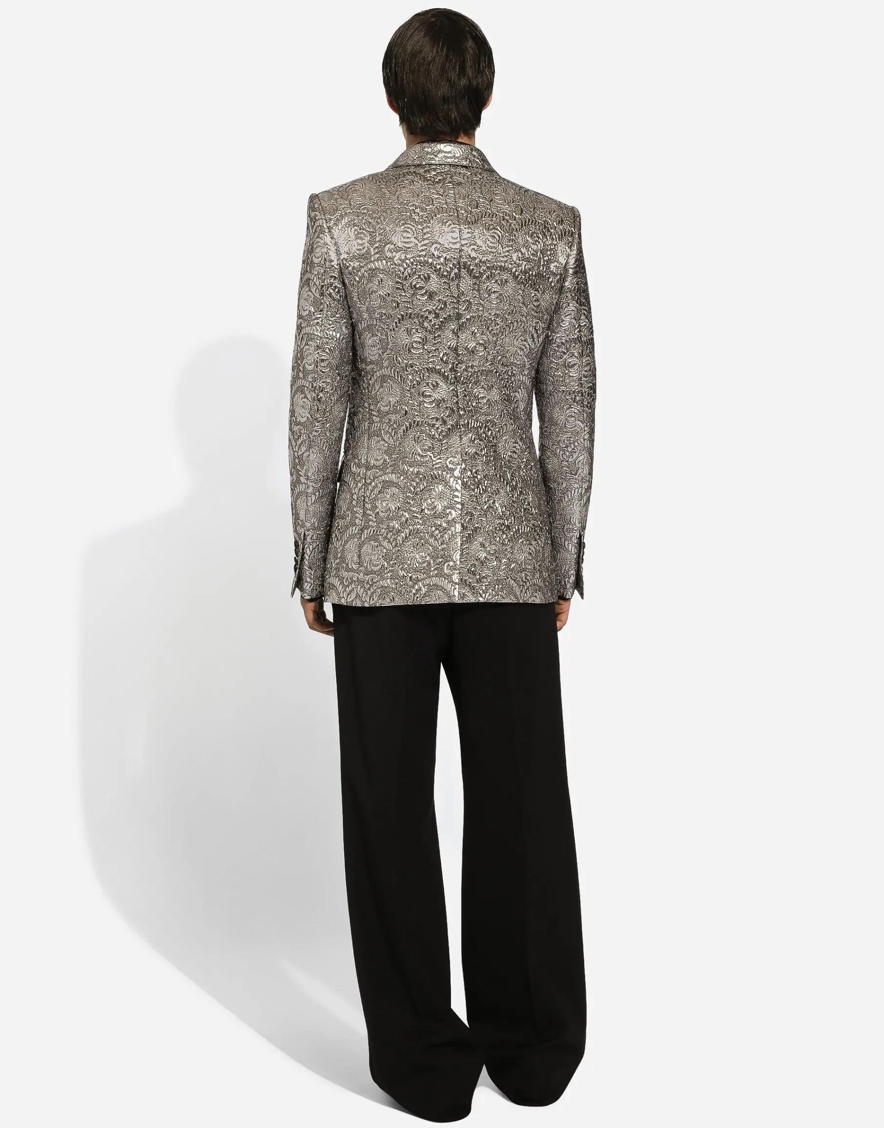 Sicilia double-breasted lamé jacquard tuxedo jacket