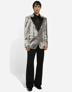 Sicilia sequined single-breasted tuxedo jacket