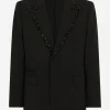 Sicilia single-breasted tuxedo jacket with rhinestones