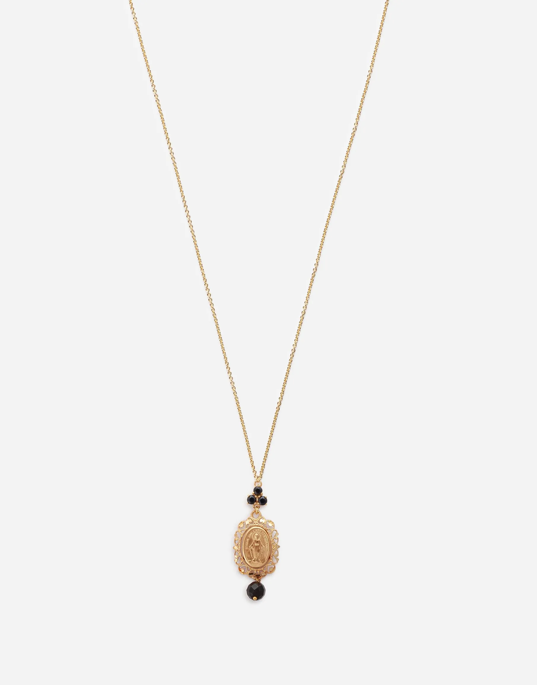 Sicily pendant with medal on yellow gold chain