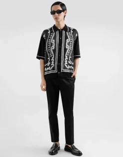 Silk and cotton shirt with bandanna print