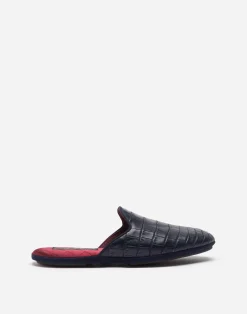 Silk and crocodile mules