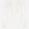 Silk cardigan with DG openwork embroidery