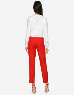 Silk cardigan with DG openwork embroidery