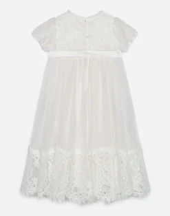 Silk chiffon and lace dress