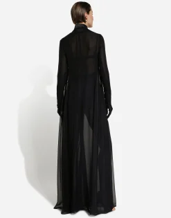 Silk chiffon duster coat