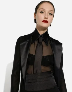 Silk chiffon duster coat