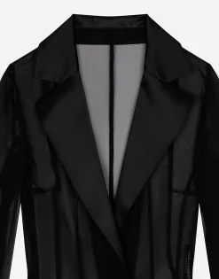 Silk chiffon duster coat