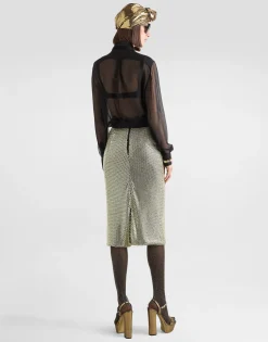 Silk chiffon shirt with pussy-bow