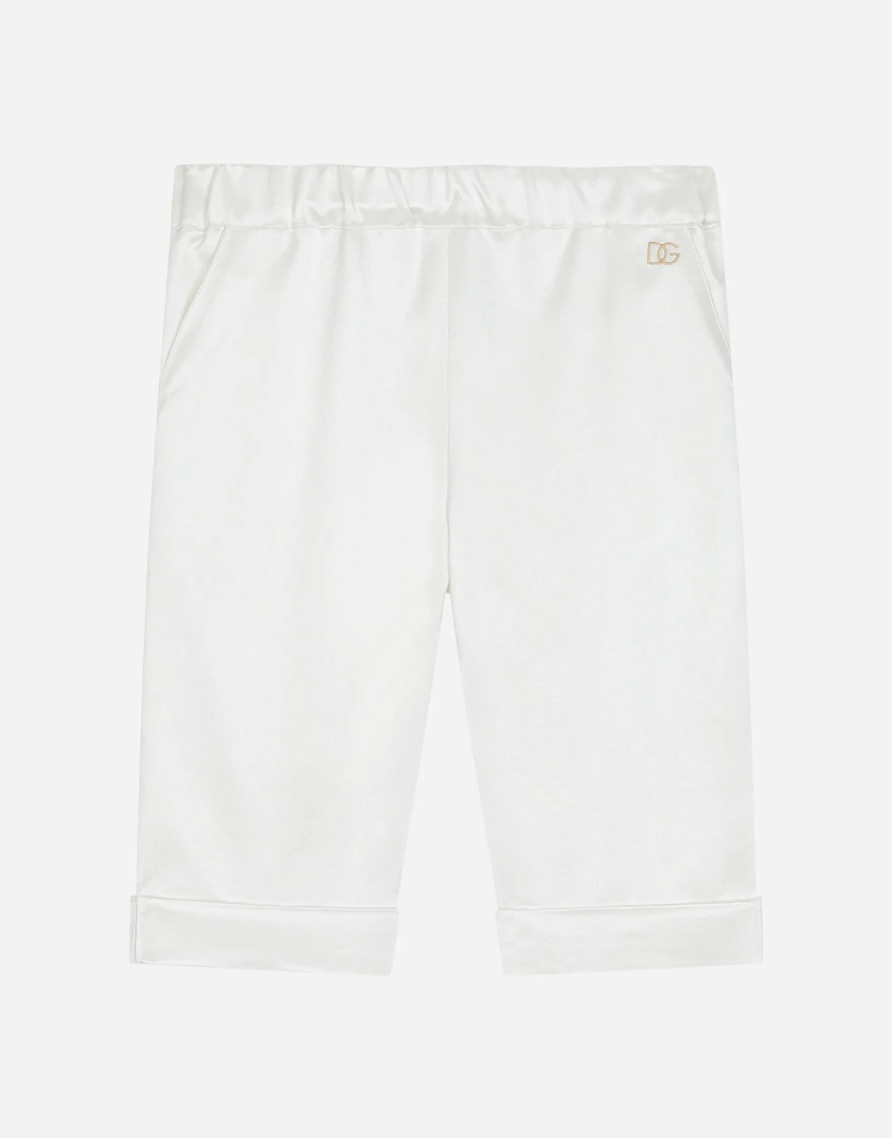 Silk duchesse pants with DG logo